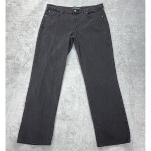 Ralph Lauren Jeans Company Women's 16 Black Dark Slim High Rise Stretch 36x31
